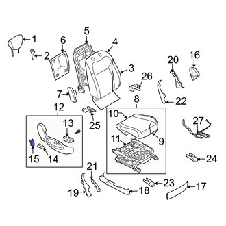 Infiniti OE - Front Left Seat Back Recliner Adjustment Handle