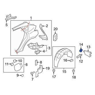 Infiniti OE - Fuel Filler Door Lock Actuator Nut