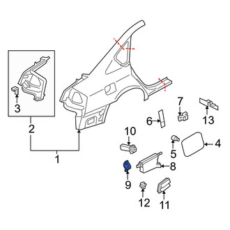 Infiniti OE - Fuel Filler Door Lock Actuator Nut