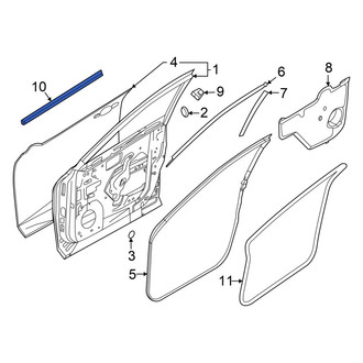 Infiniti OE - Front Left Inner Door Window Belt Weatherstrip