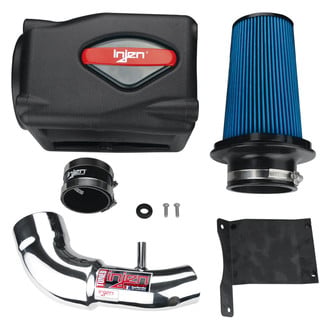 Injen® - PF Series Power-Flow Polished Silver Cold Air Intake System with Blue Filter with Rotomolded Air Filter Housing