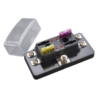 Install Bay® BLR-I-504 - 4-Position ATC Fuse Panel with Indicating LEDs and Screw Terminals