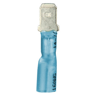 Install Bay® - 0.250" 16/14 Gauge Heat Shrink Blue Male Quick Disconnect Connectors