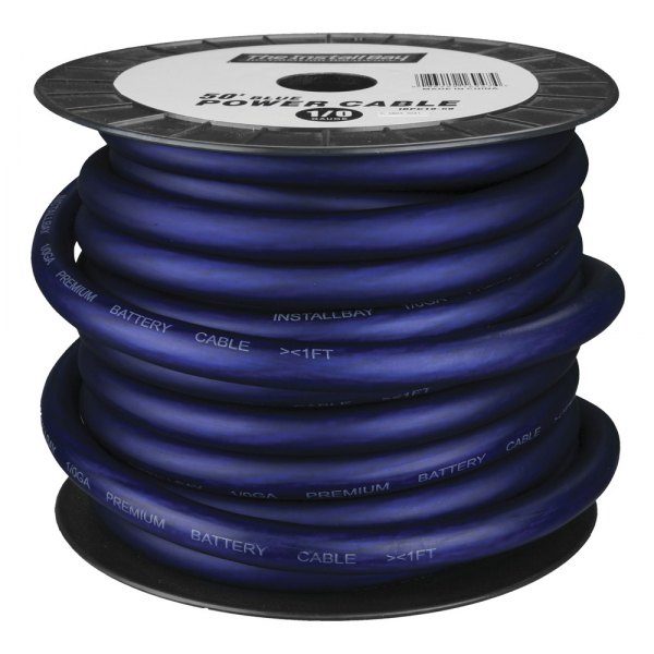 Install Bay® - CCA Value Line 1/0 AWG Single 50' Blue Stranded GPT Power Cable