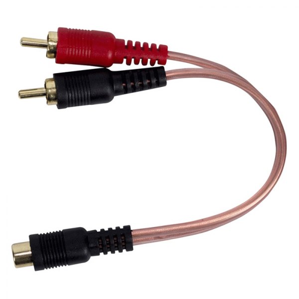Install Bay® IBRCA600-Y1 - 1 x Female to 2 x Male RCA Cable Y-Adapter with High Quality Clear Flexible Jacket & Gold Plated Connectors