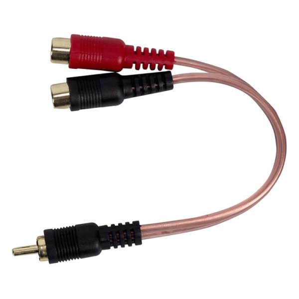 Install Bay® IBRCA600-Y2 - 1 x Male to 2 x Female RCA Cable Y-Adapter with High Quality Clear Flexible Jacket & Gold Plated Connectors