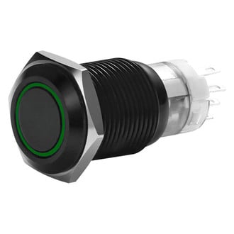 Install Bay® - 16mm Momentary Green LED Switch with Harness