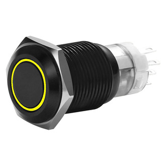 Install Bay® - 16mm Momentary Yellow LED Switch with Harness