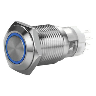 Install Bay® - 16mm Momentary Blue LED Switch with Harness