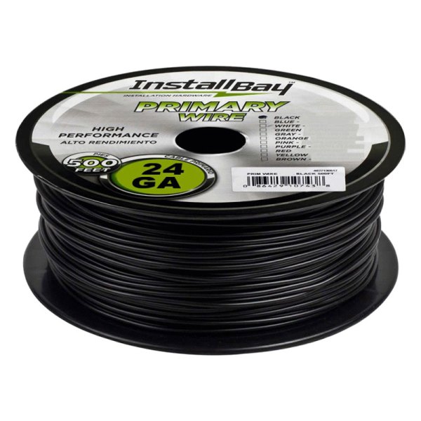 Install Bay® - 24 AWG Single 500' Black Stranded TWP Primary Wire