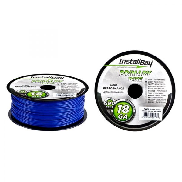 Install Bay® - 18 AWG Single 500' Blue Stranded TWP Primary Wire