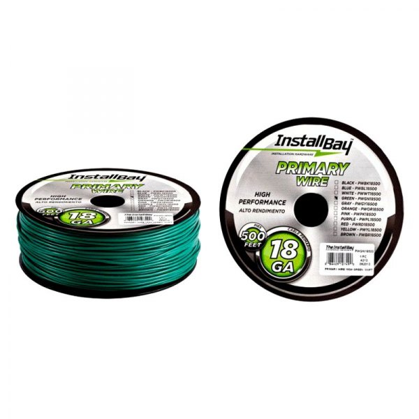 Install Bay® - 18 AWG Single 500' Green Stranded TWP Primary Wire