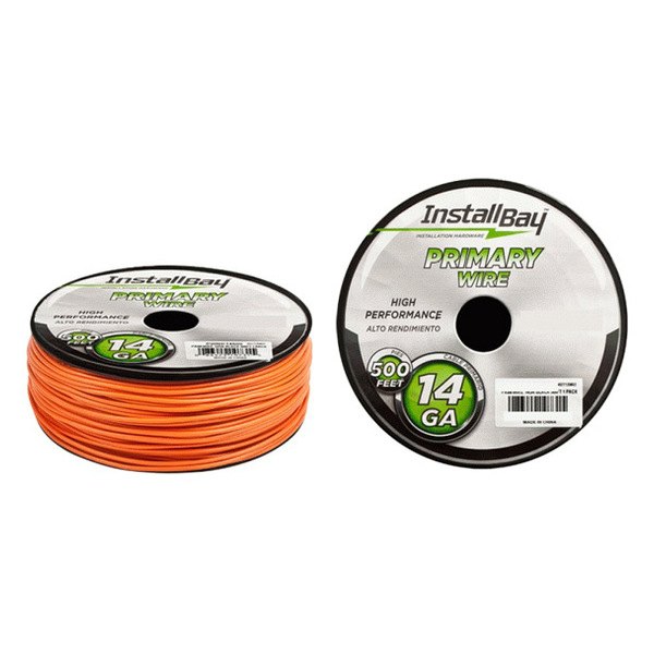 Install Bay® - 14 AWG Single 500' Orange Stranded TWP Primary Wire