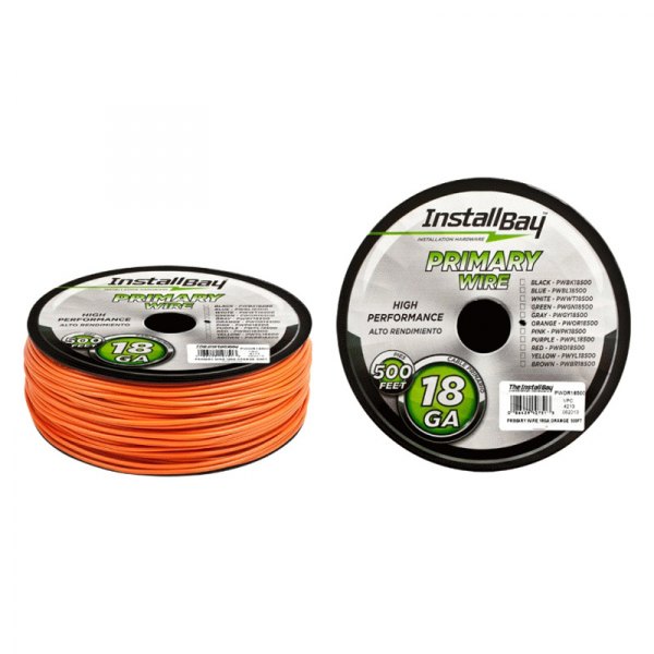 Install Bay® - 18 AWG Single 500' Orange Stranded TWP Primary Wire