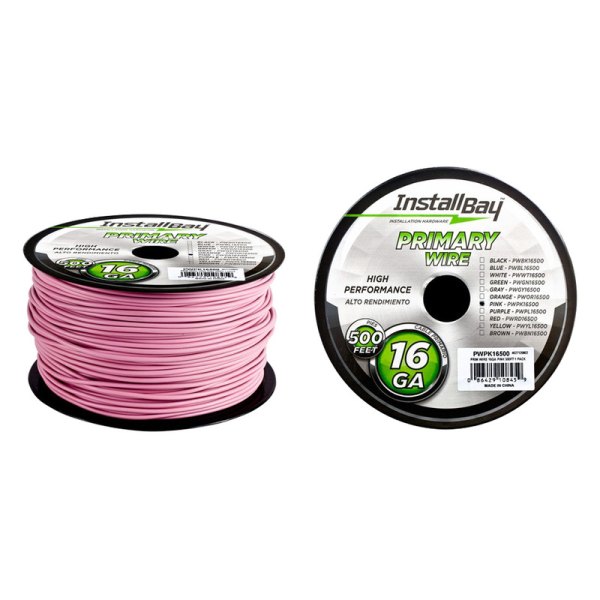 Install Bay® - 16 AWG Single 500' Pink Stranded TWP Primary Wire