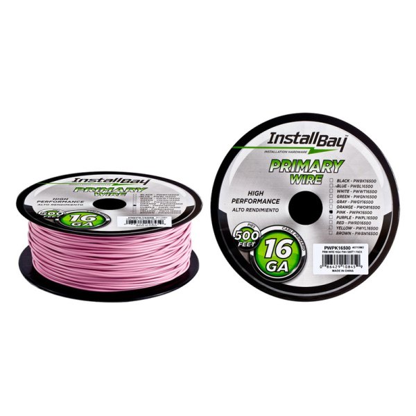 Install Bay® - 18 AWG Single 500' Pink Stranded TWP Primary Wire
