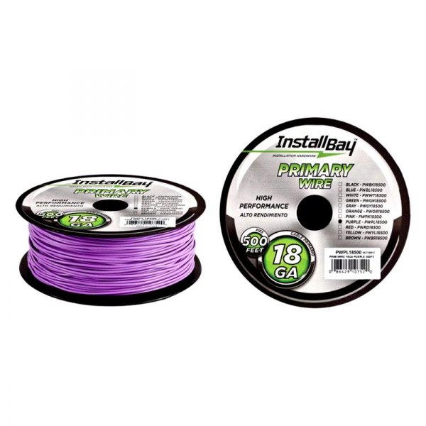 Install Bay® - 18 AWG Single 500' Purple Stranded TWP Primary Wire