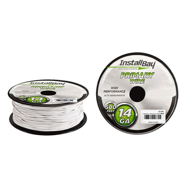 Install Bay® - 14 AWG Single 500' White Stranded TWP Primary Wire