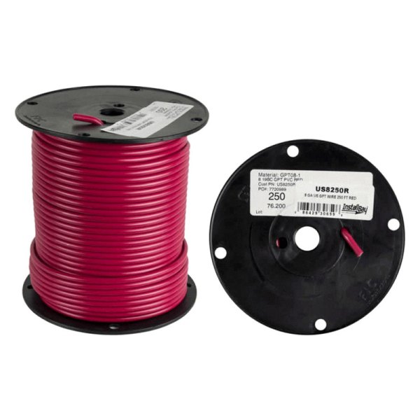 Install Bay® - 8 AWG Single 250' Red Stranded GPT Primary Wire