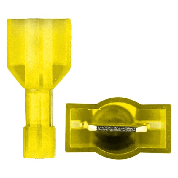 Install Bay® - 0.250" 12/10 Gauge Nylon Fully Insulated Yellow Male Quick Disconnect Connectors