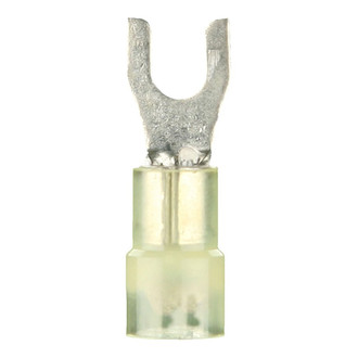 Install Bay® YNST8 - #8 12/10 Gauge Nylon Insulated Yellow Spade Terminals