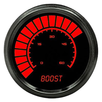 Intellitronix® - 2-1/16" LED Analog Bargraph Boost Gauge With Sender, Red, 0-60 PSI
