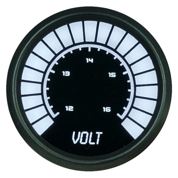 Intellitronix® - 2-1/16" LED Bargraph Voltmeter, White, 12-16 V