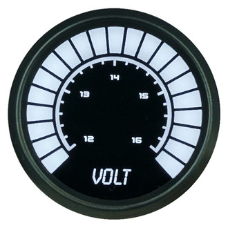 Intellitronix® - 2-1/16" LED Bargraph Voltmeter, White, 12-16 V
