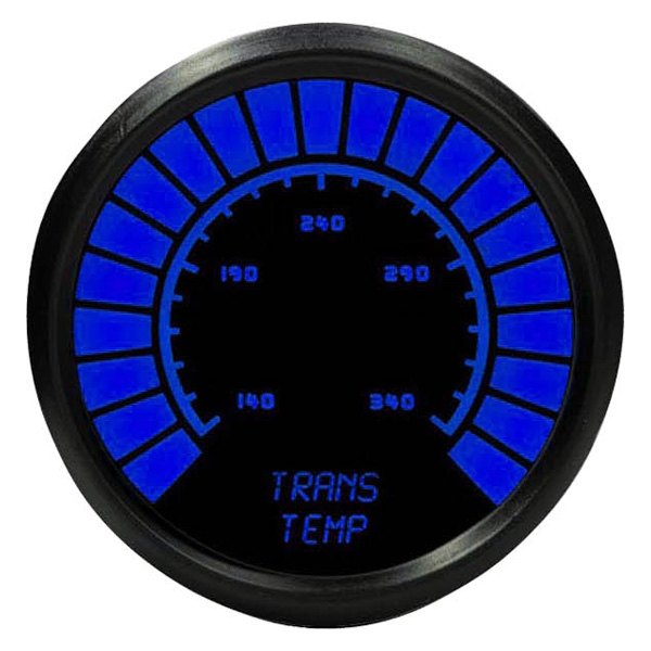 Intellitronix® - 2-1/16" LED Analog Bargraph Transmission Oil Temperature Gauge, Blue