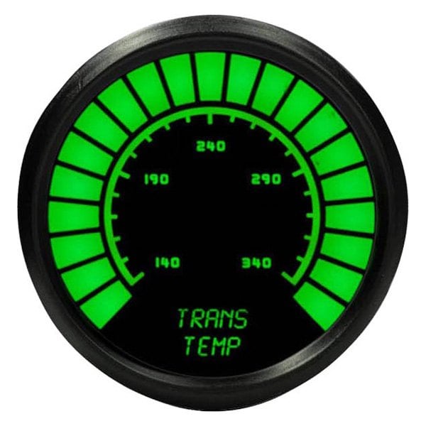 Intellitronix® - 2-1/16" LED Analog Bargraph Transmission Oil Temperature Gauge, Green, 140-340 F