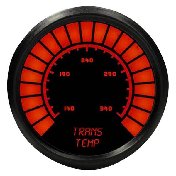 Intellitronix® - 2-1/16" LED Analog Bargraph Transmission Oil Temperature Gauge, Red, 140-340 F