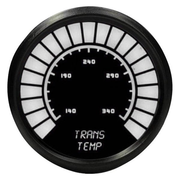 Intellitronix® - 2-1/16" LED Analog Bargraph Transmission Oil Temperature Gauge, White, 140-340 F