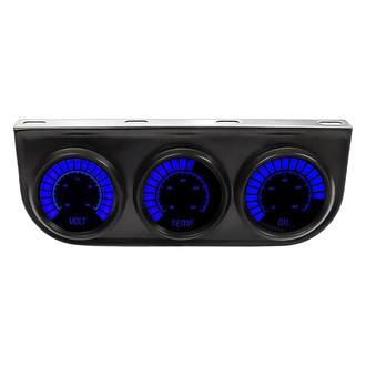 Intellitronix® - 2-1/16" LED Digital Bargraph 3-Gauge Panel, Blue
