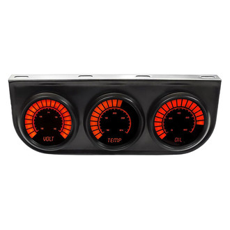 Intellitronix® - 2-1/16" LED Digital Bargraph 3-Gauge Panel, Red