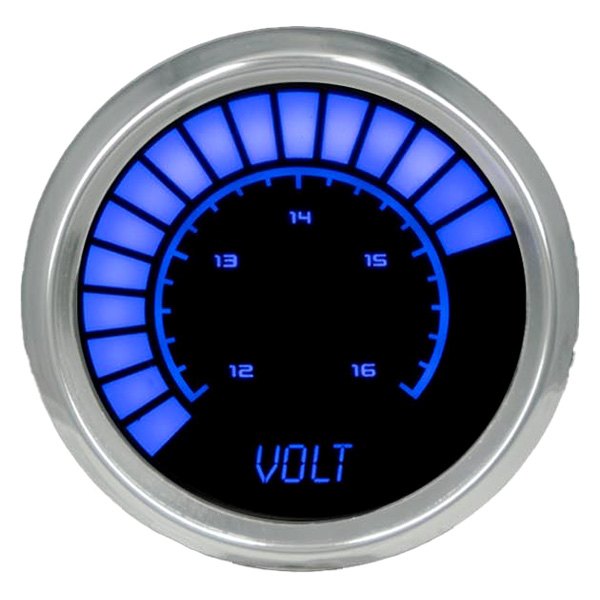 Intellitronix® - 2-1/16" LED Bargraph Voltmeter, Blue, 12-16 V