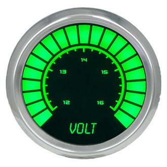 Intellitronix® - 2-1/16" LED Bargraph Voltmeter, Green, 12-16 V