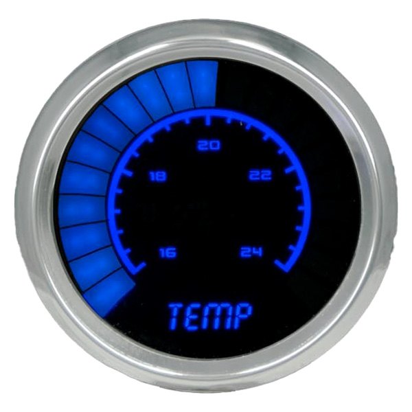 Intellitronix® - 2-1/16" LED Bargraph Water Temperature Gauge, Blue, 160-240 F