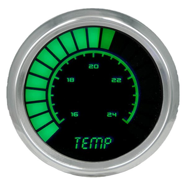 Intellitronix® - 2-1/16" LED Bargraph Water Temperature Gauge, Green, 160-240 F