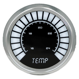 Intellitronix® - 2-1/16" LED Bargraph Water Temperature Gauge, White, 160-240 F