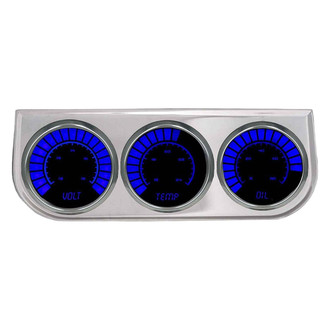 Intellitronix® - 2-1/16" LED Digital Bargraph 3-Gauge Panel, Blue