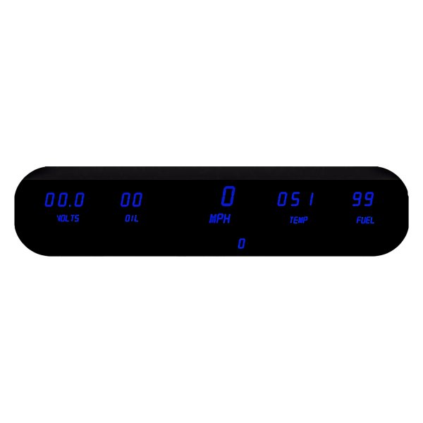 Intellitronix® - LED Digital 5-Gauge Panel Kit, Blue