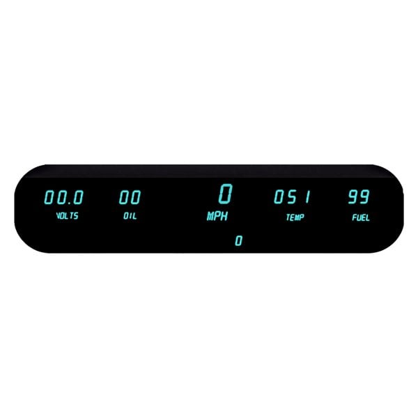 Intellitronix® - LED Digital 5-Gauge Panel Kit, Teal