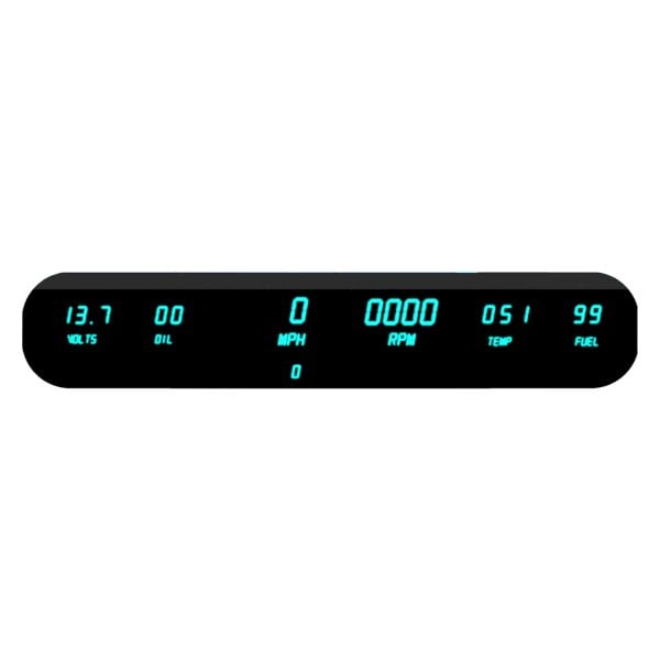 Intellitronix® - LED Digital 6-Gauge Panel Kit, Teal