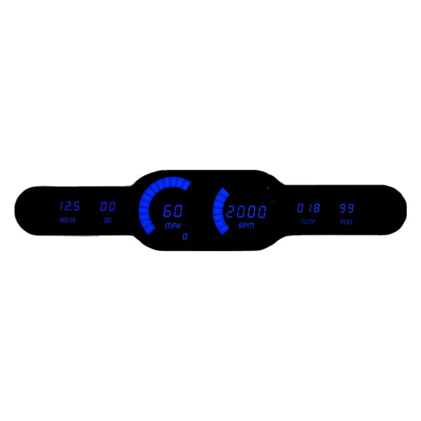 Intellitronix® - LED Digital 6-Gauge Panel with Bar Sweeps, Blue