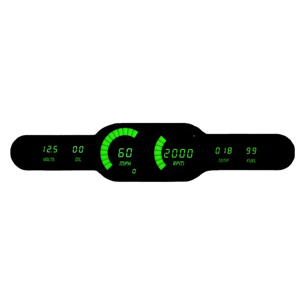 Intellitronix® - LED Digital 6-Gauge Panel with Bar Sweeps, Green
