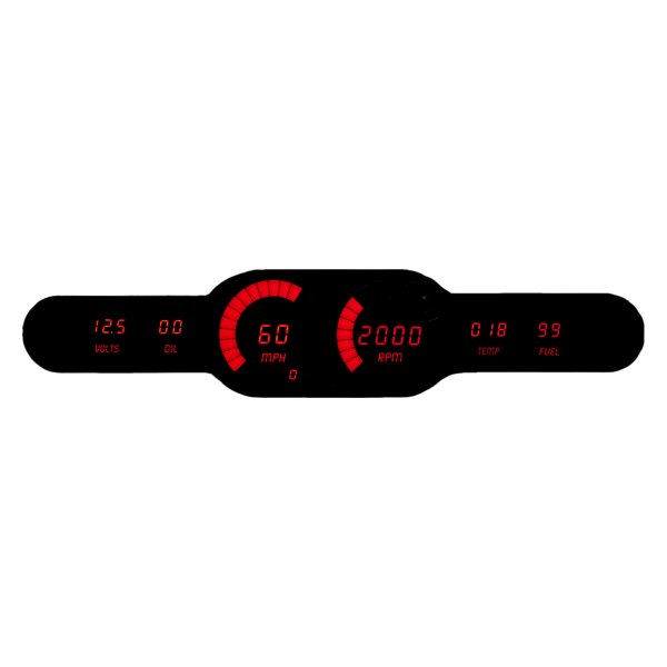 Intellitronix® - LED Digital 6-Gauge Panel with Bar Sweeps, Red