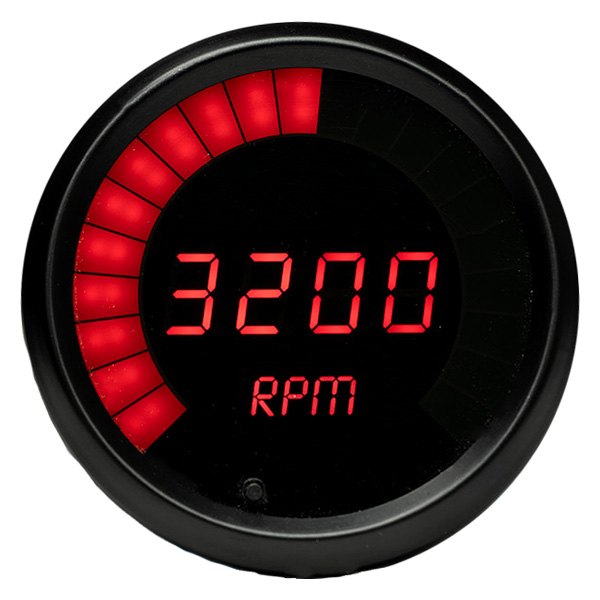 Intellitronix® - 3-3/8" Programmable LED Digital/Bargraph Memory Tachometer with Peak RPM Recall, Red, 9900 RPM