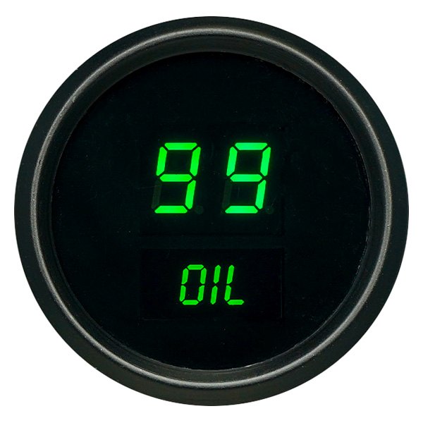 Intellitronix® - 2-1/16" LED Digital Oil Pressure Gauge, Green, 99 PSI