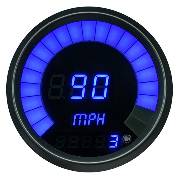 Intellitronix® - 3-3/8" LED Digital/Bargraph Speedometer/Tachometer Combo Kit with Programmable Memory, Blue