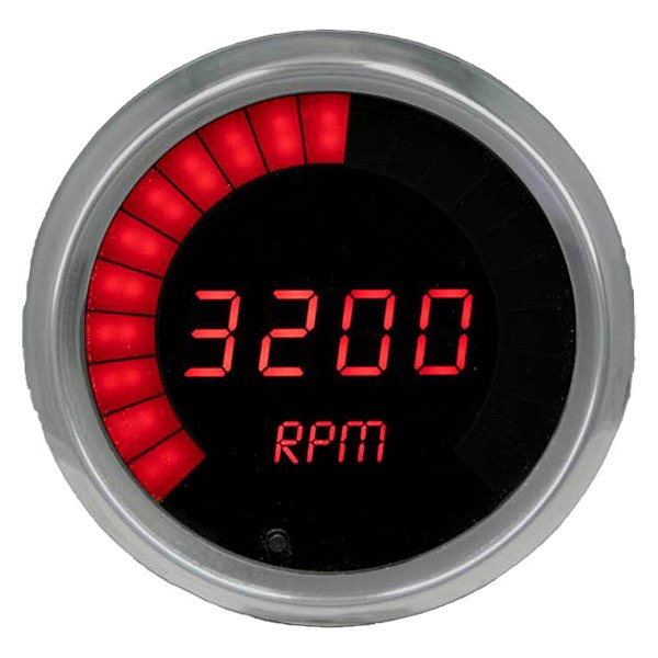 Intellitronix® - 3-3/8" Programmable LED Digital/Bargraph Memory Tachometer with Peak RPM Recall, Red, 9900 RPM